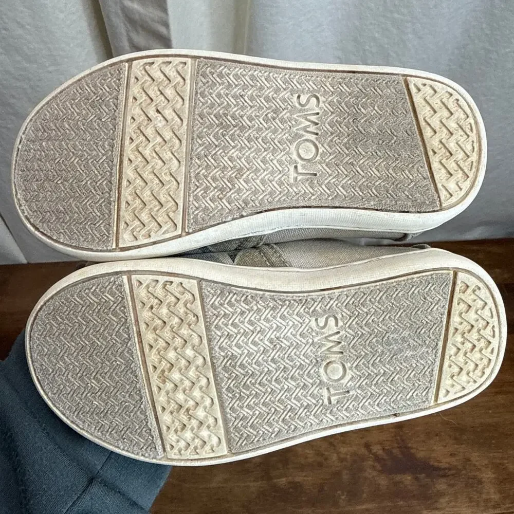 TOMS Alpargata Slip-On Shoe Geometric Blue Gray & Tan Print Toddler Size 7